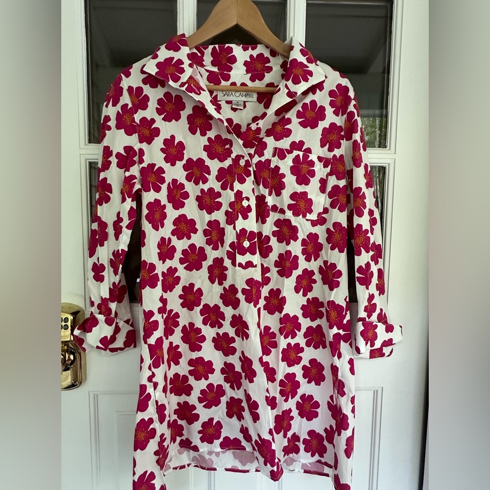 Sara Campbell Fuchsia Floral Button Down Shirt